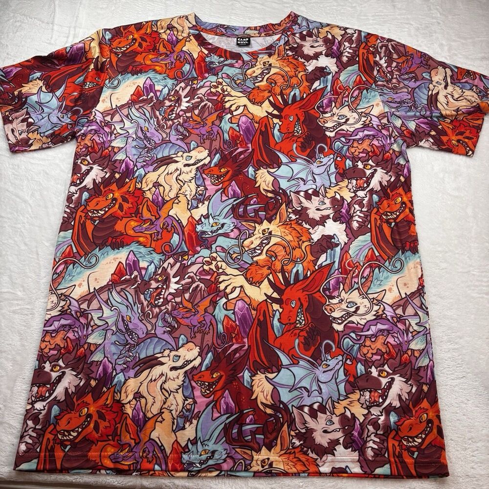 Camp Howl Dragon AOP All Over Print Shirt - Retired Design - Rare Furry Art - Picture 2 of 11
